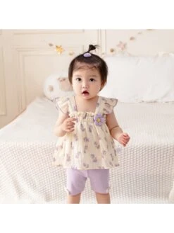 Bow Square Neck Cotton Sets