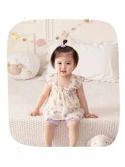 Bow Square Neck Cotton Sets 14 Bow Square Neck Cotton Sets -Kids Clothing Shop P 20240621141605919 786