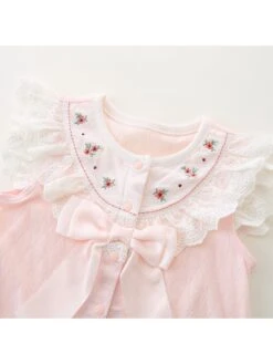 Bow Flower Single Breasted Sleepsuits -Kids Clothing Shop P 20240621142036844 770