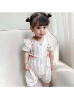 Bow Crewneck Cotton Sleepsuits