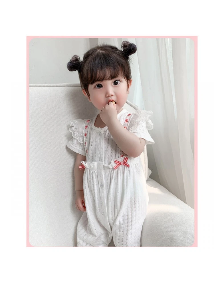 Bow Crewneck Cotton Sleepsuits 2 Bow Crewneck Cotton Sleepsuits - Image 2