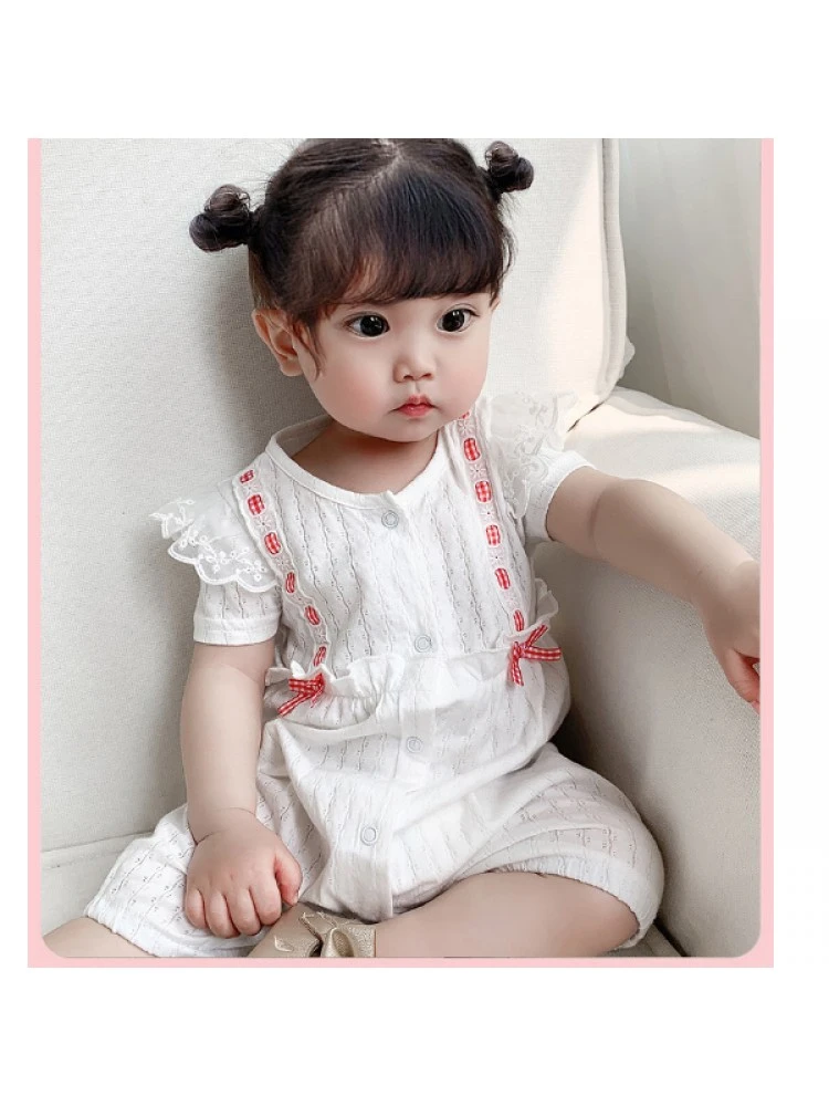 Bow Crewneck Cotton Sleepsuits 4 Bow Crewneck Cotton Sleepsuits - Image 4