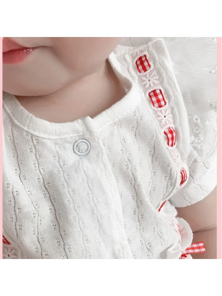 Bow Crewneck Cotton Sleepsuits 5 Bow Crewneck Cotton Sleepsuits - Image 5