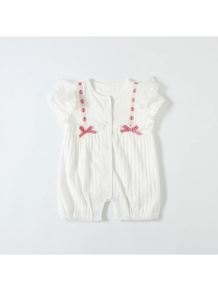 Bow Crewneck Cotton Sleepsuits 6 Bow Crewneck Cotton Sleepsuits - Image 6