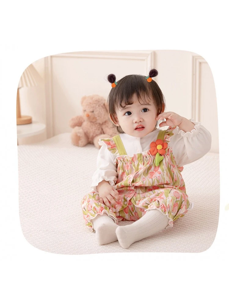 Flower Crewneck Cotton Sleepsuits 4 Flower Crewneck Cotton Sleepsuits - Image 4