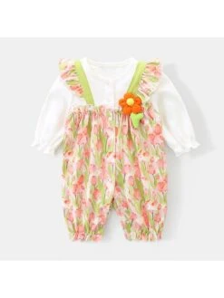 Flower Crewneck Cotton Sleepsuits 16 Flower Crewneck Cotton Sleepsuits -Kids Clothing Shop P 20240621150017288 197