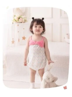 Bow Spaghetti Straps Slip Dress Rompers