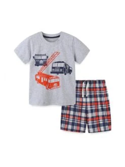 Cartoon Pattern Crewneck Loose Boy Clothing Sets