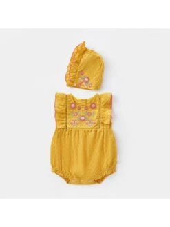 Flower Hooded Cotton Rompers