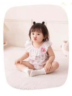 Flower Disty Floral Printing One Button Rompers -Kids Clothing Shop P 20240624102837954 443