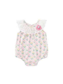 Flower Disty Floral Printing One Button Rompers -Kids Clothing Shop P 20240624102839183 708