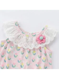 Flower Disty Floral Printing One Button Rompers -Kids Clothing Shop P 20240624102839782 520