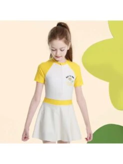 Colorblock Crewneck A-line Swimsuits -Kids Clothing Shop P 20240624120428367 557