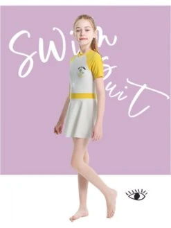 Colorblock Crewneck A-line Swimsuits -Kids Clothing Shop P 20240624120429472 843