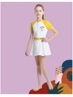 Colorblock Crewneck A-line Swimsuits -Kids Clothing Shop P 20240624120430887 486