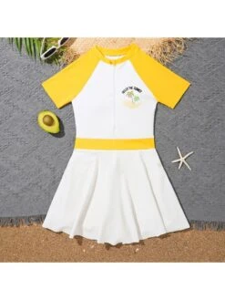 Colorblock Crewneck A-line Swimsuits -Kids Clothing Shop P 20240624120431456 341