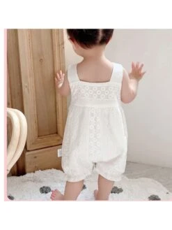 Hollow-out Crewneck Cotton Rompers -Kids Clothing Shop P 20240624141237803 881