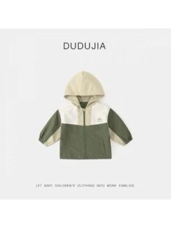Colorblock Hooded Camping Cargo Boy Coat