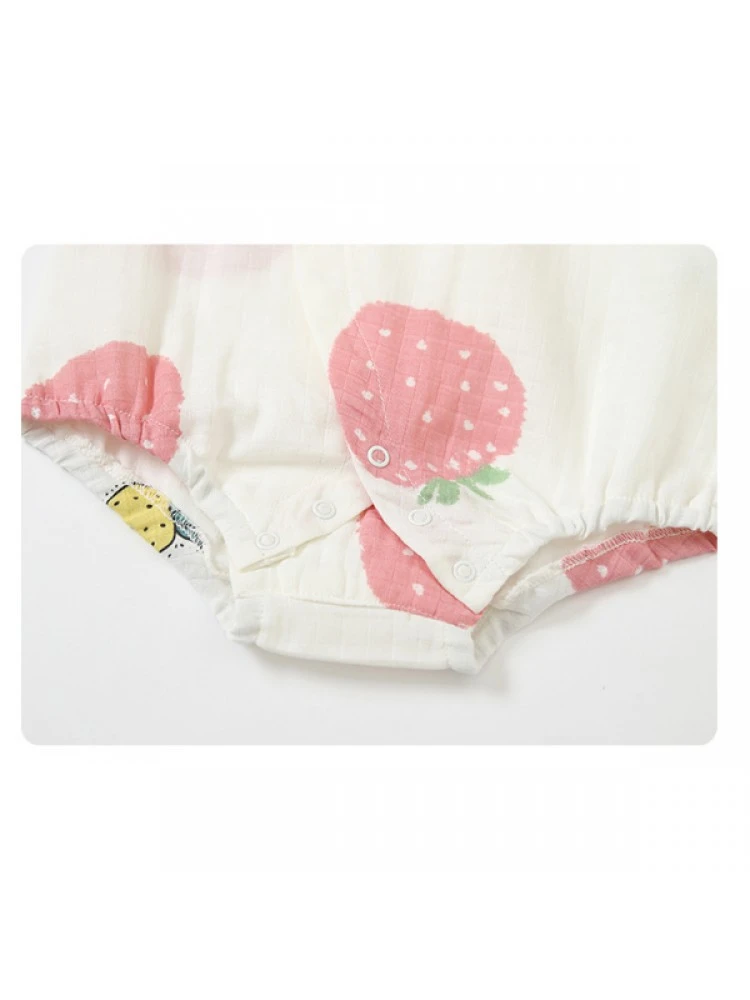 Surplice Neck Short Sleeve Cotton Rompers 7 Surplice Neck Short Sleeve Cotton Rompers - Image 7