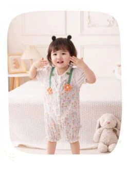 Crewneck Short Sleeve Single Breasted Sleepsuits -Kids Clothing Shop P 20240625094817231 673