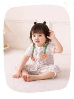 Crewneck Short Sleeve Single Breasted Sleepsuits -Kids Clothing Shop P 20240625094818349 458