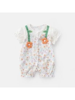 Crewneck Short Sleeve Single Breasted Sleepsuits -Kids Clothing Shop P 20240625094819637 168