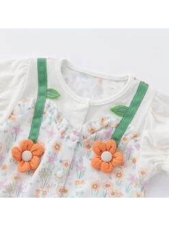 Crewneck Short Sleeve Single Breasted Sleepsuits -Kids Clothing Shop P 20240625094820170 715