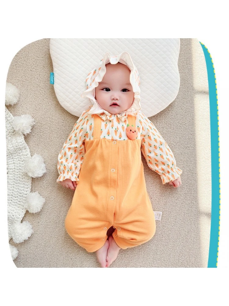 Hooded Cotton Single Breasted Sleepsuits 2 Hooded Cotton Single Breasted Sleepsuits - Image 2