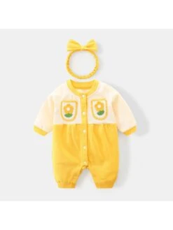 Colorblock Crewneck Cotton Sleepsuits -Kids Clothing Shop P 20240625111620191 384