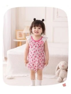 Bow Flower Crewneck Rompers