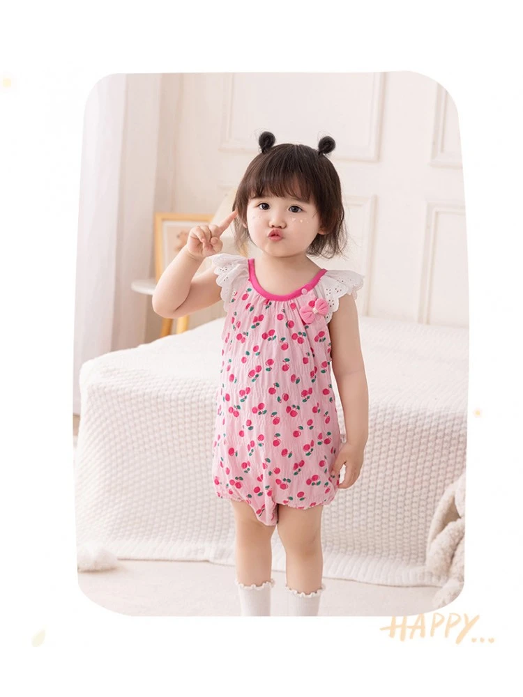 Bow Flower Crewneck Rompers 2 Bow Flower Crewneck Rompers - Image 2