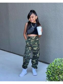 Camouflage Crewneck Cropped Girl Clothing Sets -Kids Clothing Shop P 20240625135212927 809