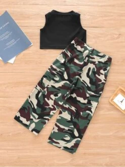 Camouflage Crewneck Cropped Girl Clothing Sets -Kids Clothing Shop P 20240625135215934 576