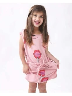 Pattern Lips Drawstring Girl Jumpsuits 7 Pattern Lips Drawstring Girl Jumpsuits -Kids Clothing Shop P 20240625154812570 577