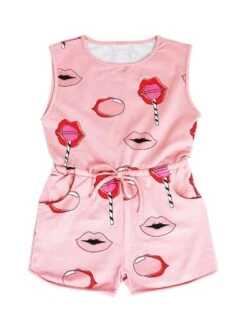 Pattern Lips Drawstring Girl Jumpsuits 9 Pattern Lips Drawstring Girl Jumpsuits -Kids Clothing Shop P 20240625154813787 996